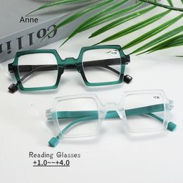 Sunglasses 1PC Oversized Square Reading Glasses Men Women Portable Large Frame High-definition Presbyopia Eyeglasses Diopter 1- 4.0 Gafas