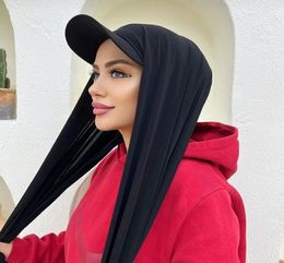 Fashion Women Hijab Jersey Scarf Summer Sports Baseball Caps Ladies Headwrap Ready To Wear Headscarf Bonnet 240323