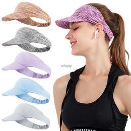 Ball Caps Summer Empty Top Foldable Sport Running Hat Fashion Colorful Women Simple Quick Dry Tie Dye Beach Cap Ice Silk Sun Visor Hat