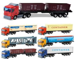 LS Diecast Alloy Car Model Toy Container Truck Goods Van Transport Vehicle Trailer Car Tank Waggon Ornament Xmas Kid Birthday9608119