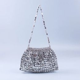 Purses Handmade silver and gold flat bead bead weaving large dumplings fashion trend shoulder handbag bag