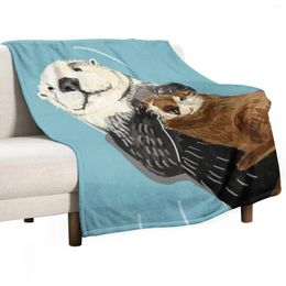 Blankets Alaska Sea Otter Mom And Baby Throw Blanket Valentine Gift Ideas Christmas Gifts Cute Vintage