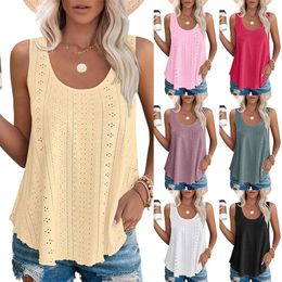 Women's T Shirts Europe And The United States 2024 Spring Summer Round Neck Loose Sleeveless T-shirt Femmes Blusas Body Para Mujer Top