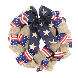 Decorative Flowers 4th Of July Wreath Memorial Day Front Door Patriotic Decoration