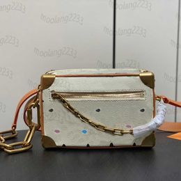 2024 New designer bag women Mini Soft Trunk handbag men vintage chunky chain bag fashion daisies dogs canvas vanilla outside zipped pocket M25132