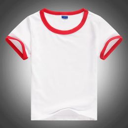 Child Unisex Plain Basic T Shirts Girls Boys Black White 100% Cotton Summer Tops Tee Kids Clothes 2 3 4 6 8 10 T 1428 240410