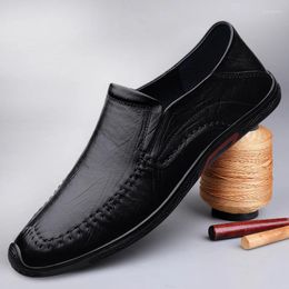 Casual Shoes Selling Men's Genuine Leather Europe America Comfortable Flat Outdoor Driving Minimalist