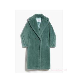 معطف المعطف النسائي مصمم معطف معطف أزياء معطف Maxmaras Teddy Coat Sage Green