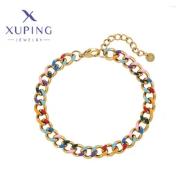 Link Bracelets Xuping Jewelry Exquisite Elegant Stainless Steel Light Gold Color Bracelet For Women Party Christmas Gift T000828131
