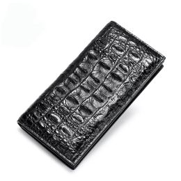 Wallets 100% Real Crocodile Leather Men Long Wallet Alligator Skin Genuine Leather Purses Money Bag Birthday Gift for Men