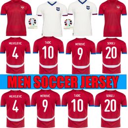 SERBIA Best production quality Soccer Jersey 24/25 National Team Home Away SERGEJ MITROVIC Football Shirts Kit VLAHOVIC PAVLOVIC TADIC MILENKOVIC ZIVKOVIC man