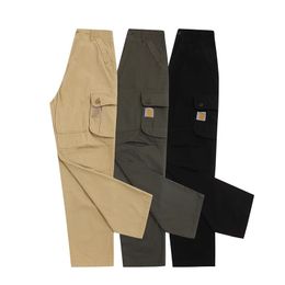 2024 New European and American High Street Main Line Heavyweight Military Style Multi Pocket Workwear Pants for Men and Women Loose Casual Straight Leg Pants Trend