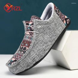 Casual Shoes YRZL Men's Breathable Canvas Slip Comfort On Loafer Soft Penny Loafers For Men Lightweight Driving Boat