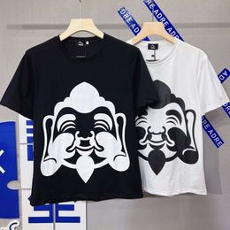 23 New Fushen Plus Fat Increase Pure Cotton Buddha Head T-Shirt Printed For Men And Women Couples Loose Short Sleeve Casual Fashion Brand 346585