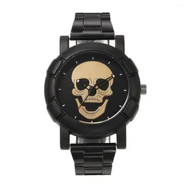 Wristwatches Cross-border High-grade Skull Gun Black Series Male Business Steel Band Watch Wholesale