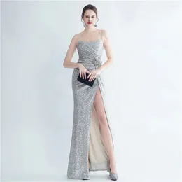 Party Dresses Elegant Evening Dress For Woman 2024 Square Collar Sexy Slit Mermaid Prom Spaghetti Strap Formal Occasion Gowns