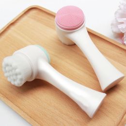 Cleansers Doublesided Silicone Skin Care Tool Facial Cleanser Brush Face Cleaning Vibration Facial Massage Washing Product Wholesale