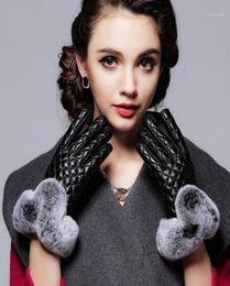 Five Fingers Gloves Touch Screen For Woman Winter Warm Genuine Leather Elegant Ladies Real Fur Sheepskin15162734