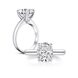 Rings Elegant 4 Carat Rectangular Simulated Diamond Ring Luxury Zircon Engagement Ring in 925 Sterling Silver for Women