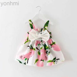 Girl's Dresses 2023 Summer Baby Girl Dress Lemon Print Newborn Infant Dresses Christening Gowns Princess Birthday Dress for Baby Girl d240423