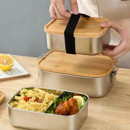 Dinnerware Stainless Steel Square Lunch Box Sealed Insulation Bento Canteen Large Capacity Compartment