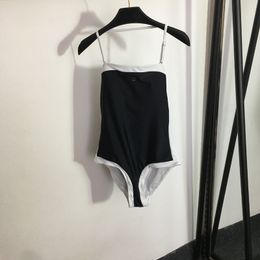 Sexy Halter Swimwear Female Designer Bodysuit Letters Pin Ornament Swimsuit Elastic Charm Girl Beach Wear