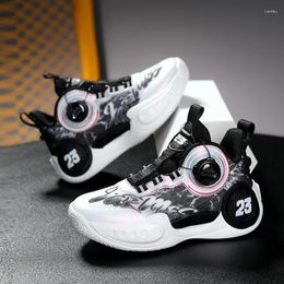 Basketball Shoes Children Boys Breathable Hight Top Non-slip Kids Sneakers Comforthable Child Basket Trainer