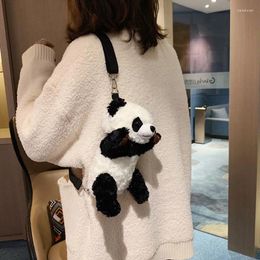 Shoulder Bags 3D Panda Bag Women Casual Messenger Stuffed Plush Crossbody Soft Stuff Animal Toys Handbag Girls Mini Bolso