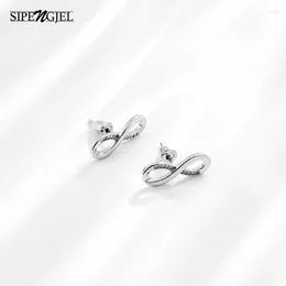 Stud Earrings Fashion Pave Zircon Infinity Geometric 8 -shped Piercing For Women Wedding Party Jewellery Gift