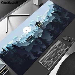 Mouse Pads Wrist Rests Blue Mouse Pad Forest Table Mat Computer Mousepad Company Big Desk Pad 100x50cm Large Gamer Mousepads XXL Keyboard Mouse Mat Rug Y240419