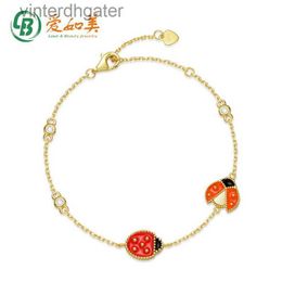 Luxury Fine Vancelfe Designer Bracelet for Women Korean Version of Fashionable Popular Seven Ladybug Bracelet Bracelet with Brand Logo