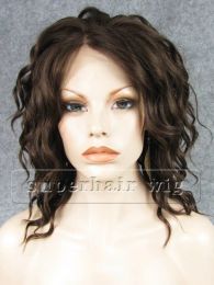 Wigs #6/8 Mix Brown Chic Short Fashion Heat Resistant Fibre Curly Lace Front Synthetic Hair Wig