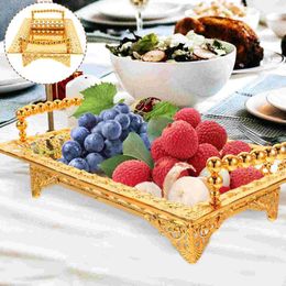 Dinnerware Sets Fruitful Metal Plate Fruits Serving Tray Candy Holder Dessert Storage For