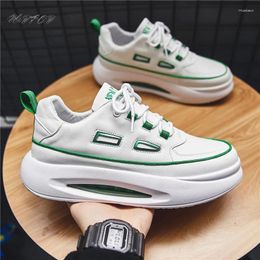 Casual Shoes Mens Running Sneakers Fashion Leather Upper Height Increased Platform Trend Mixed Color Air Cushion Sports