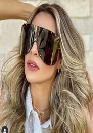 super big frame one piece sunglasses for women vintage star sun glasses female oversized windproof shield shades3928963