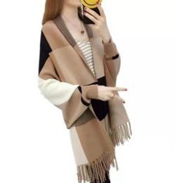 women ladies sweater style Wool cloak cape wrap poncho coat Long Sleeve Autumn Winter women039s collar shawl Largeyard Printed46087670693