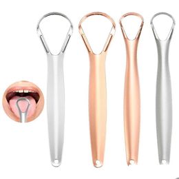 Other Oral Hygiene Stainless Steel Tongue Scraper Cleaner Fresh Breath Cleaning Coated Toothbrush Care Tools Coating Cleaners Brush Dr Otf8N