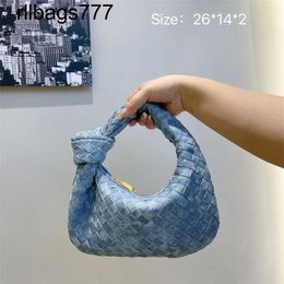Woven Jodie Mini Bag Bags Women's 2024 Korean Net Red Knitted Bowknot Handheld One Shoulder Underarm Fashion Tote with Logo