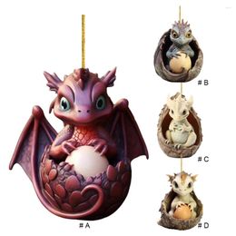 Christmas Decorations Dragon Ornaments Novelty Egg Tree Pendant Acrylic Keychain Decoration For Home And Car