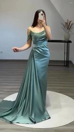 Party Dresses Green Prom 2024 Luxury Gown Dress Mermaid Spaghetti Evening Women Shiny Customised P1225