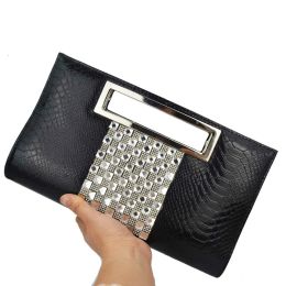 Bags Black Wristlets Bags Female Synthetic Leather Crystal Messenger Bags Pearlite Layer Chain Evening Bags Day Clutches