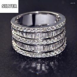 Cluster Rings Luxury Female Small Zircon Stone Ring 925 Silver Wedding Jewelry Promise Engagement For Women 2024 Valentine's Day Gifts