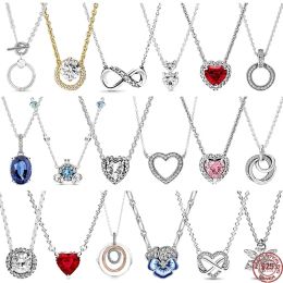 925 silver fit women necklace pendant heart classic dazzling hearts round pumpkin car pendant