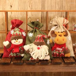 Shopping Bags Christmas Decorations Red Burlap Three-dimensional Doll Candy Bag Gift Holiday Party Kids Dress Up Supplies