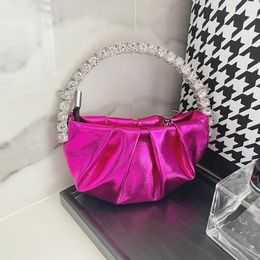 Evening Bags Fashion Female Luxury Small Tote Bag Trendy Leather Mini Woman Purse Rhinestone Clutch Money 2024 Sac A Main