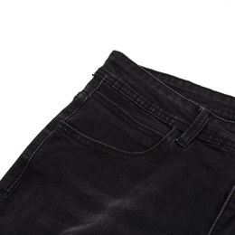 Men's Jeans Men Casual Ripped Hole Middle Waist Pencil Denim Trousers Hip Hop Jogging Fitness Pants