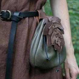 Waist Bags Renaissance Medieval Accessories Leather Belt Bag Viking Coin Pouch Steampunk Drawstring Purse For Men Women Larp Cosplay Prop