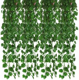 12Pcs Artificial Ivy Garland Leaf Vines Plants Greenery Hanging Fake Plants for Wedding Backdrop Arch Wall Jungle Party9651179