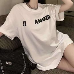 New Product Lighing Shipment American Instagram Trend Personality Letter Minimalist High Street OS Version Niche Loose Casual Couple Short Sleeved T-shirt