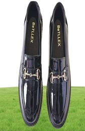 3441 Женская патентная обувь Цепочки для сгипных квартир с низкой каблукой для работы по ботинкам обуви Oxford Loafers ZY7811647673